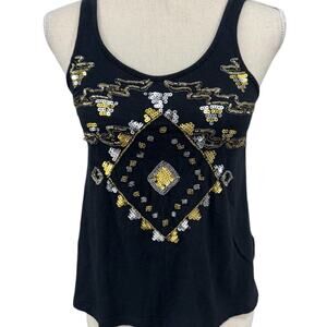 "Express" Y2K? Tank Top, Aztec,Sequins,Cotton,Cowgirl,Sexy Rodeo,Farmgirl,Desert